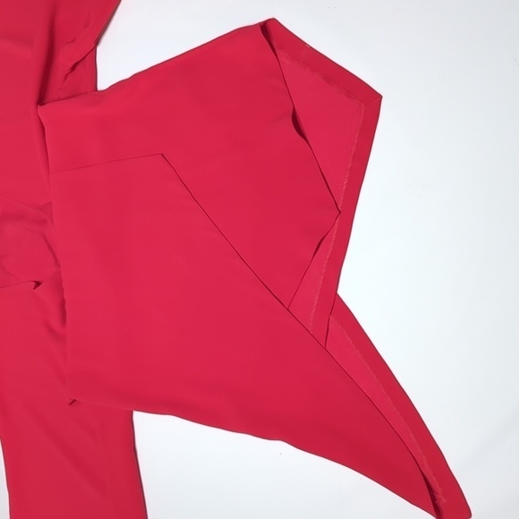 Iro Womens Dress Ekima Asymmetrical Crepe Mini Poppy Red Short Sleeve Size 6 - Picture 10 of 16